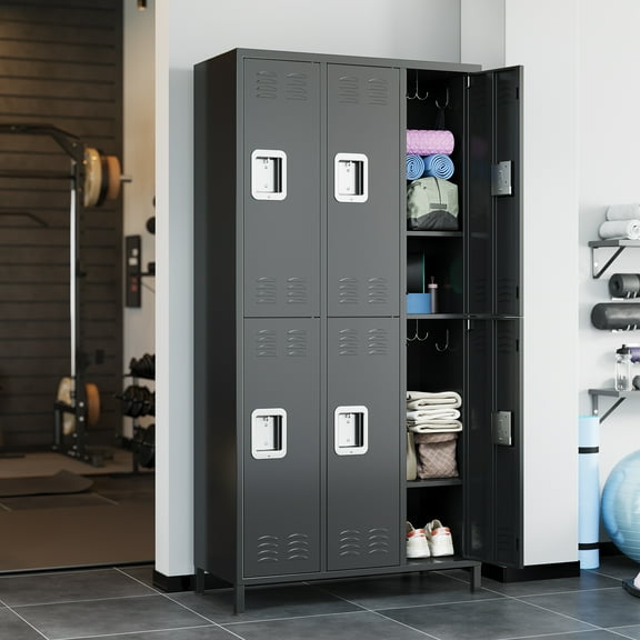 6 Doors Steel Storage, Metal Locker for School Office Gym Bedroom, 72 Inch Locker Cabinet for Employees,Industrial Storage Locker with 6 Shelves