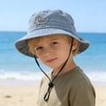 thumbnail image 2 of WEIGFI Kid Boys Girls Sun Hat Bucket Hat Adjustable Strap Lightweight Cartoon Dinosaur Embroidered Summer Daily Outdoor Fishing Soft Vacation Hats,Light Blue,2-8 Years, 2 of 5
