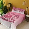 thumbnail image 2 of Ambesonne Emoji Fitted & Top Sheet Set with Shams, Saying and Glasses Funny Face, Pale Pink Magenta, 2 of 5