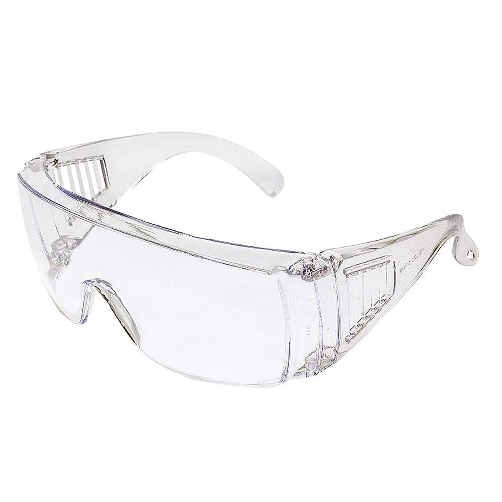 Mirage Safety Glasses 12 Pair Wraparound Clear Lens & Frame Lightweight Visitors 