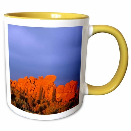 3drose, Vedauwoo Rocks Near Laramie, Wyoming - Us51 Cha0106 - Chuck Haney, 11oz Two-tone Yellow Mug