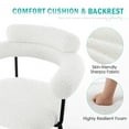 thumbnail image 5 of Zesthouse 26.7" Swivel Counter Stools Set of 2, Upholstered Sherpa Bar Stools with Back and Metal Legs, Modern Counter Height Chairs for Kitchen Island, White, 5 of 13