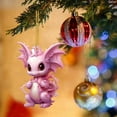 thumbnail image 2 of Zatoumnr Acrylic Flat Pendant Christmas Decorations, Cute Pink Dragon Car Pendant, Set of 1 Christmas Decorations Indoor Outdoor Christmas Gifts for Women Men Family, 2 of 8