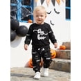thumbnail image 6 of RUINIXCW Toddler Girl Boy Halloween Outfit Long Sleeve Crew Neck Letters Pumpkin Embroidery Sweatshirt and Jogger Pants Set, 6 of 9