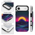 thumbnail image 5 of Wallet Case For Apple iPhone Air / 17 Pro / 17 Pro Max Series with Card Holder, PU Leather Kickstand Card Slots Screen Protector Included For iPhone 17 Series, Cyber Neon Mountains, 5 of 8