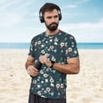 thumbnail image 4 of Wukai Vintage Floral Print Men's Short-Sleeved Mesh T-Shirt,Quick-Dry Short Sleeve Workout T-Shirt-Large, 4 of 8