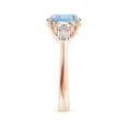 thumbnail image 3 of ANGARA Natural Round 2.3 ct Aquamarine Side Stone Engagement Ring with Diamonds in 14K Rose Gold for Women (Size-9mm) | March Birthstone, Anniversary, Jewelry Gift for Women | Natural Aquamarine Ring, 3 of 9