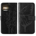thumbnail image 4 of SaniMore Case for iPhone 15 (6.1" 2023), PU Leather Skin with Luxury Embossed Butterfly [Wrist Strap & Card Slots & Flip Kickstand] Full-body Shockproof Business Wallet Cover, Black, 4 of 7