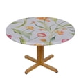 thumbnail image 3 of JEUXUS  Spring Round Fitted Tablecloth Stretch Spandex Table Cover with Elastic Edge Tulip Floral Table Cloth for Summer Party Dining Home Picnic, 3 of 7