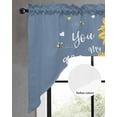 thumbnail image 2 of Haze Blue Sunshine Sunflower Swag Valances for Windows, Small Curtains Drapes, Pastoral Bees Farmhouse Floral Kitchen Window Curtains Over Sink Window Treatment Valance for Bedroom/Bathroom 56"x36", 2 of 5