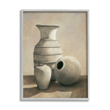 Stupell Industries Sepia Ceramic Urn Vases Still Life Detailed Drawing ,24 x 30, Design by Andre Mazo