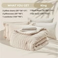 thumbnail image 3 of Black  Comforter Set Seersucker 7 Pieces, All Season Luxury Bed in a Bag for Bedroom, Bedding Set with Comforters, Sheets, Pillowcases & Shams, 3 of 4