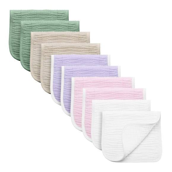 Muselina grande para eructos Synrroe, 6 capas, 100% algodón, paquete de 10