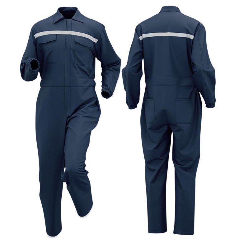 Handshe Men's Solid Color Long Sleeve Coverall Work Suit, Durable