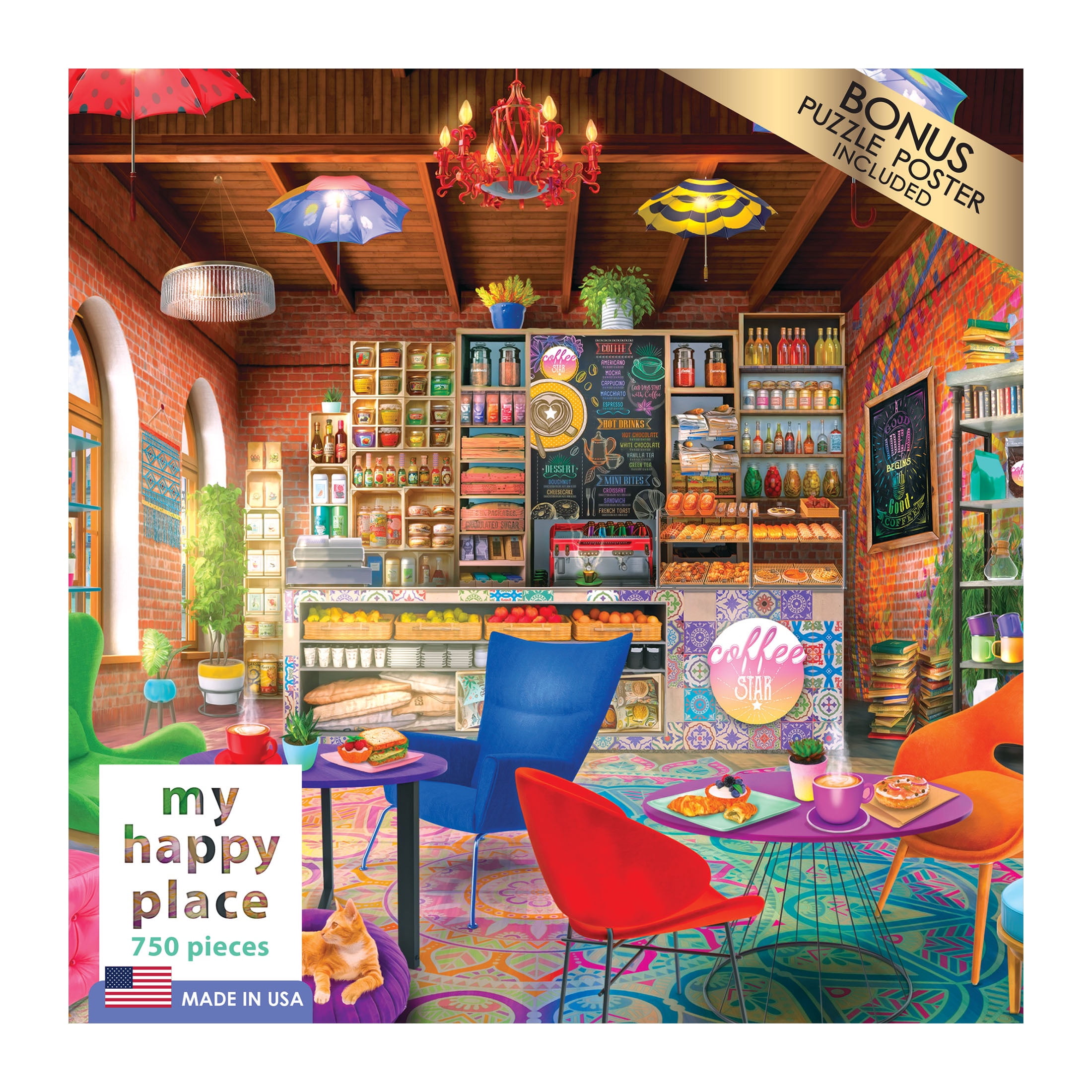 RoseArt My Happy Place - Boho Coffeshop - 750 Piece Jigsaw Puzzle