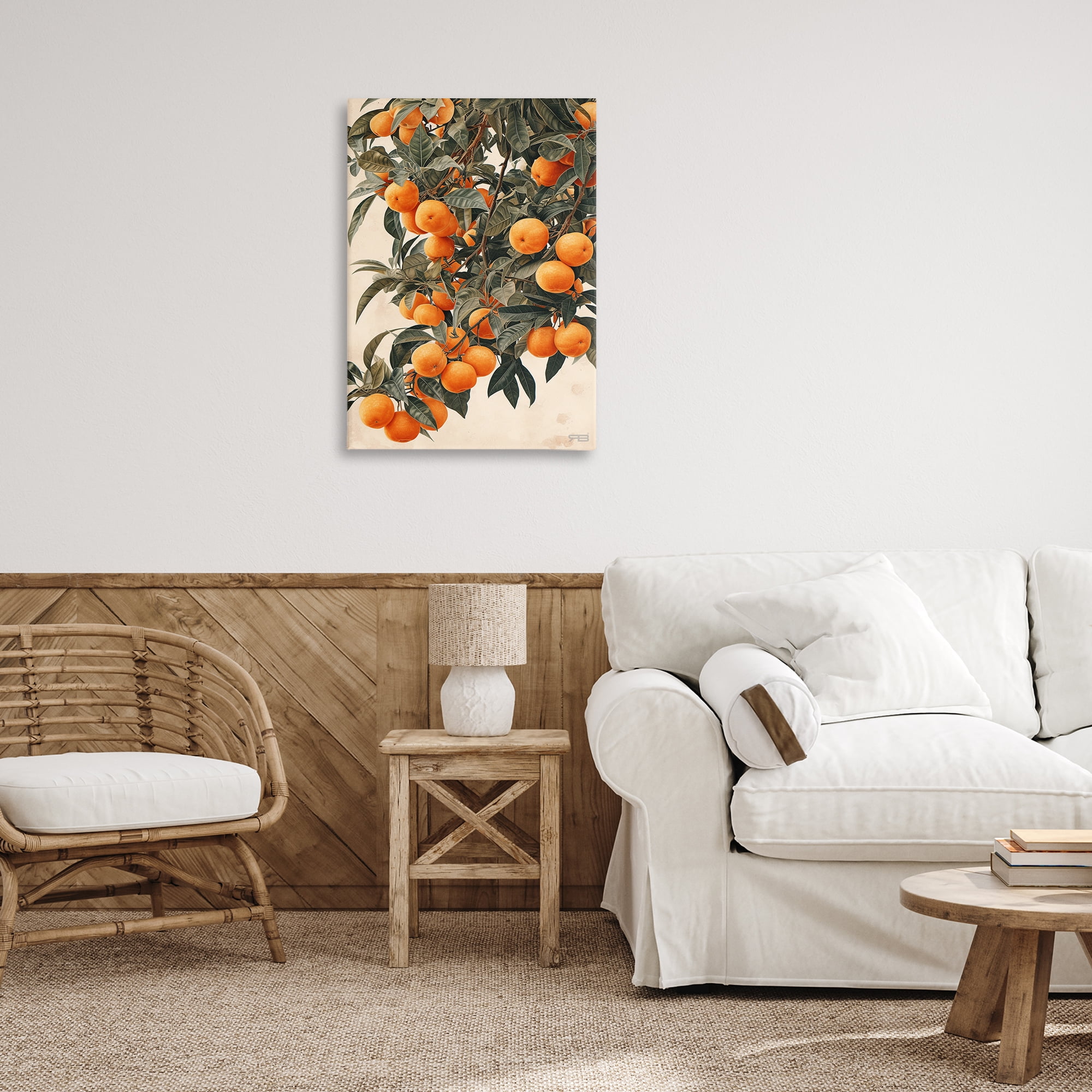 Stupell Industries Vibrant Orange Tree Blooms Food & Beverage Painting Wrapped Canvas Art Print Wall Art, 20 x 30