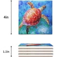 thumbnail image 3 of POGLIP Sea Turtle Oil Painting Set of 6 Coaster for Drinks, Absorbent Ceramic Stone Coasters Cup Mat with Cork Base for Home Kitchen Room Coffee Table Bar Decor, 3 of 4