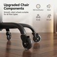thumbnail image 3 of Armless PU Leather Office Chair, Mid-Back Desk Chair with Rubber Casters, 360 Swivel Adjustable Height, Space-Saving Computer Chair, 3 of 8