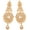 D349 Gold, variant on by Touchstone Indian Bollywood Studded Style Stunning Tiny Round Big Oval Shape Rhinestone Designer Jewelry Chandelier Earrings In Antique Gold Tone For Women.