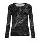 thumbnail image 4 of Camiseta de moda Sexy informal de Halloween para mujer, camiseta estampada de manga larga con cuello redondo y fruncido, blusa, Tops Pompotops FGAJ8115, 4 of 5