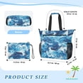 thumbnail image 2 of Sea Waves Beach Bag Travel Tote Bag Reusable Shopping Bag Gym Bag with Wet Pocket Waterproof, 2 of 7
