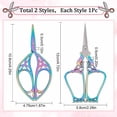 thumbnail image 2 of HLONK 1Set 4.7Inch Stainless Steel Sewing Scissors Butterfly Pattern Pointed Tip Rainbow Color, 2 of 7
