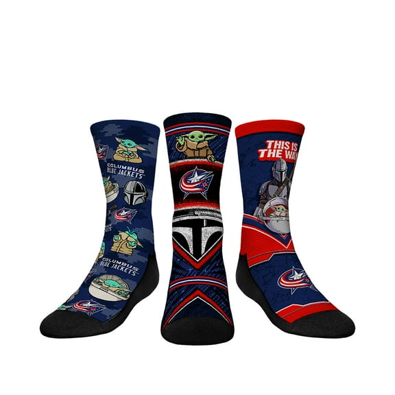 Youth Rock Em Socks Columbus Blue Jackets The Mandalorian 3-Pack Crew Socks