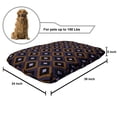 thumbnail image 2 of Ikat Pet Bed, Repeated Diamonds and Hatch Lines Native Design Traditional Halloween Colors, Resistant Pad for Dogs and Cats Cushion with Removable Cover, 24" x 39", Orange Purple Black, by Ambesonne, 2 of 4