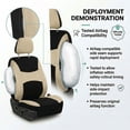 thumbnail image 2 of FH Group Car Seat Covers Light & Breezy Flat Cloth, Full Set w/ Carpet Floor Mats With Colored Trim, 2 of 9