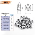 thumbnail image 2 of Wegoup Tuercas De Seguridad De Acero Inoxidable De 1/4"-20, Paquete De 28 Tuercas Hexagonales De Inserción De Nailon A2-70, Autobloqueantes, Rosca Gruesa De Acero Inoxidable 304, Acabado Brillante, 2 of 5