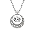 thumbnail image 1 of Collier Pendentif Style Citation Cœur Je t'Aime Lune Rétro Étoiles Bijoux, 1 of 3