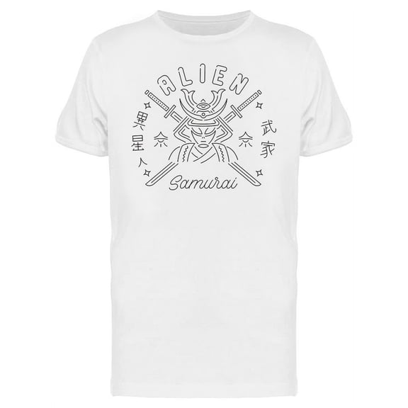 Black Japanese Alien Samurai T-Shirt Men -Image by Shutterstock, Male Medium