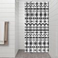 thumbnail image 3 of Small Stall Narrow Shower Curtain 36"W x 72"L – Tropical Bohemian Leaves, Mid-Century Abstract Boho Botanical Bathroom Decor, Vintage Floral Palm Leaf Pattern, Rustic Tribal Folk Style, 3 of 5
