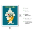 thumbnail image 2 of Helsinki Finland - Lutheran Cathedral - City Hall - Vintage Travel Poster by Martti Mykkanen c.1969 - Fine Art Matte Paper Print (Unframed) 11x14in, 2 of 4