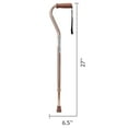 thumbnail image 4 of Medline Offset Walking Cane, 29-In to 38-In Adjustable Height, 300 lb Weight Capacity, Aluminum, Bronze, 4 of 7