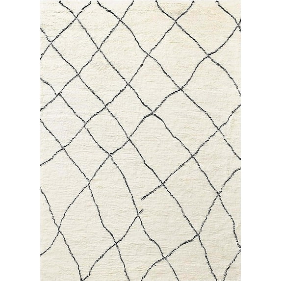 Ahgly Company Indoor Rectangle Mid-Century Modern Desert Sand Beige Oriental Area Rugs, 2' x 3'