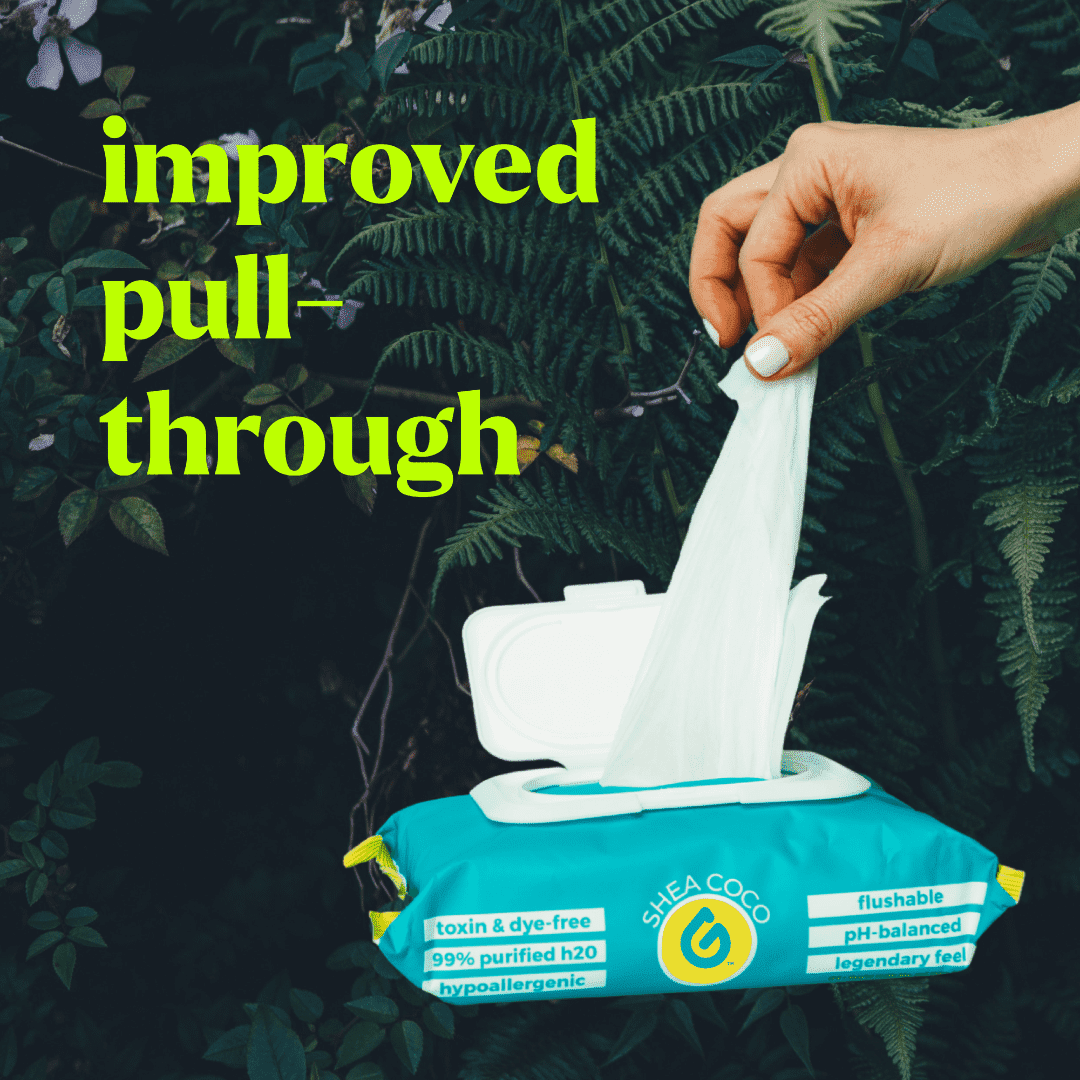 Goodwaipaes Flushable Butt Wipes Safe for Sensitive Skin, Shea-Coco Scented, 3 Pack, 150 Total Wipes