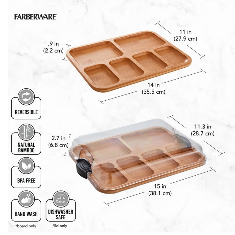 Farberware Build-a-Board Bamboo Charcuterie Board, 6 Compartments photo 6