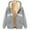 Gray, variant on 2024 Fashion Sherpa Lined Fleece Coat for Women Zip Up Hooded Jacket Winter Warm Outwear with Pockets