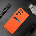 thumbnail image 5 of Galaxy S22 Ultra Case, Slim Soft Fit Shockproof Protection Case Dropproof Non-Slip Silicone Case with Card Slots Soft TPU Bumper Phone Wallet Case for Samsung Galaxy S22 Ultra 5G 6.8 inch 2022,Orange, 5 of 6