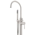 thumbnail image 2 of AKDY Stand Alone Tub Filler with Floor Mount – Freestanding 45 in Tub Faucet – Single Handle Brush Nickel Shower – Easy Installation, 2 of 6