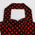 thumbnail image 5 of Fesfesfes Women Dress Sleeveless Round-Neck Retro Polka Dots Printing High Waist Belt Halter Neck Backless Makings Dress Sale or Clearance, 5 of 8