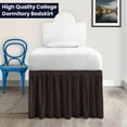 thumbnail image 2 of Dorm Bed Skirt Twin XL 60" Drop, College Dorm Room Bed Skirts Easy to Put On Twin XL Size Dust Ruffle Dorm Sized Bed Skirts, 600TC Egyptian Cotton Bed Skirt, (Chocolate, Twin-XL - 60" Drop), 2 of 6