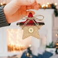 thumbnail image 5 of 4-Pack Burlap Christmas Ornaments Set - Rustic Farmhouse Star, Mitten, Tree & Stocking Hangers with Red Gingham for Holiday Decor (8cm/3.15in), 5 of 6