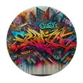 thumbnail image 2 of PIKWEEK  Abstract Grunge Graffiti Pattern Fitted Round Tablecloth Waterproof Table Cloth with Elastic Edge Wipe Clean Table Cover for Indoor Outdoor, 2 of 7