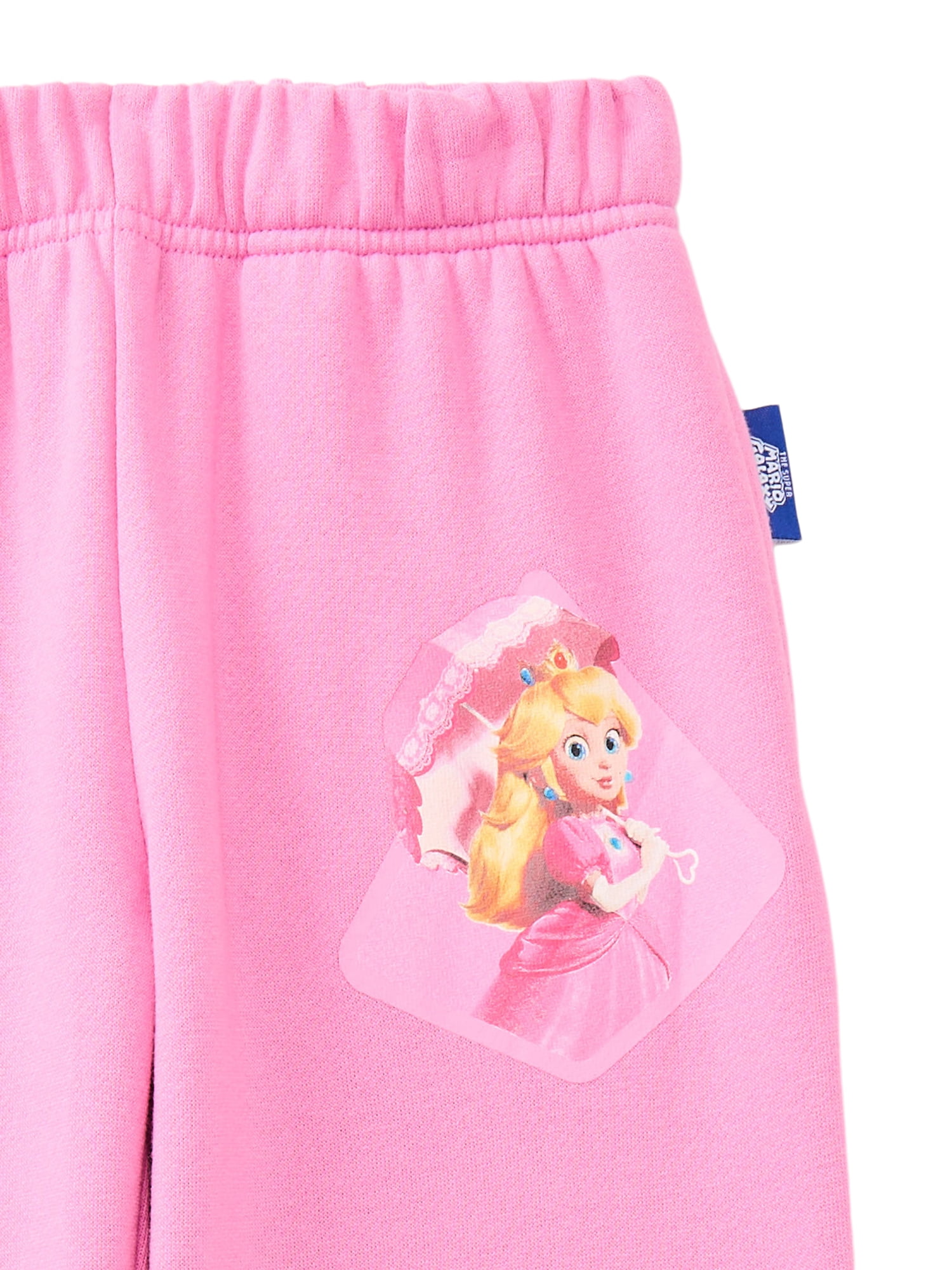 Super Mario Bros. Girls' & Big Girls' Graphic Sweatpants, Peach, Sizes 4-16