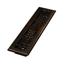 Decor Grates 2" x 12" Steel Plated Rubbed Bronze Finish Oriental Design Floor Register