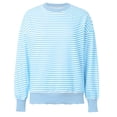 thumbnail image 4 of WEAIXIMIUNG Chemises à Manches Longues pour Femmes Entraînement Mode Décontractée Manches Longues Col Rond Chandails en Molleton Imprimé Rayé Pull Sans Capuche Haut, 4 of 8