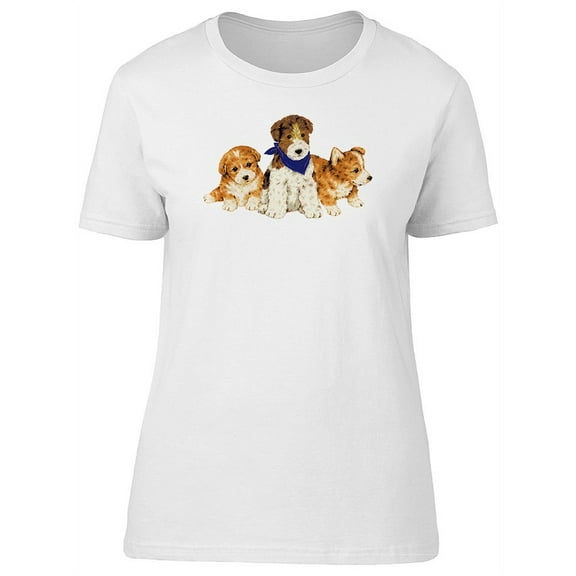 Three Puppies With One Captain T-Shirt Women -Image by Shutterstock, Female Large