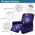 thumbnail image 5 of Xoenoiee Purple Butterfly Dot Pattern Recliner Slipcovers for Living Room, 4 Pieces Stretch Jacquard Recliner Chair Cover Soft Fitted Recliner Protector with Elastic Bottom for Kids, Pets, 5 of 7